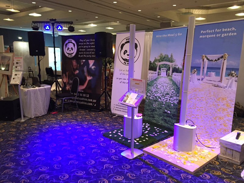 column pa system for intimate marquee wedding reception style events